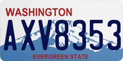 WA license plate AXV8353