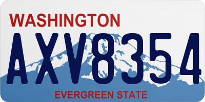 WA license plate AXV8354