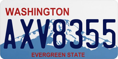 WA license plate AXV8355