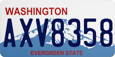 WA license plate AXV8358