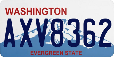 WA license plate AXV8362