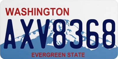 WA license plate AXV8368