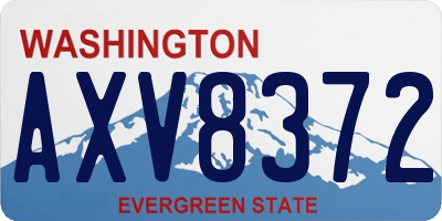 WA license plate AXV8372