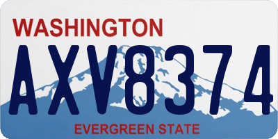 WA license plate AXV8374
