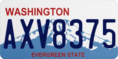 WA license plate AXV8375