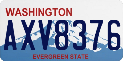 WA license plate AXV8376
