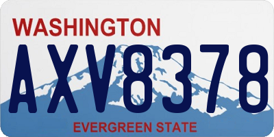 WA license plate AXV8378