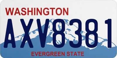 WA license plate AXV8381