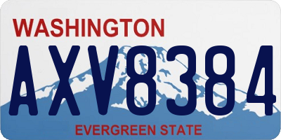 WA license plate AXV8384