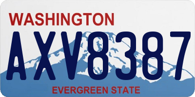 WA license plate AXV8387