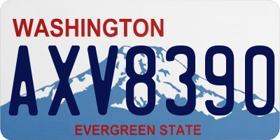WA license plate AXV8390