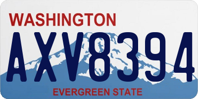 WA license plate AXV8394