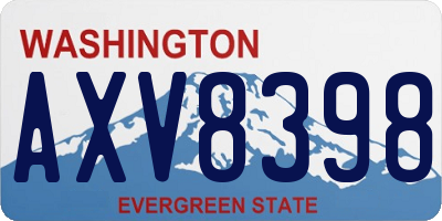 WA license plate AXV8398