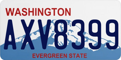 WA license plate AXV8399