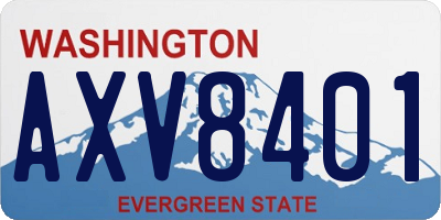 WA license plate AXV8401