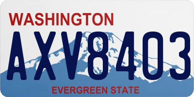 WA license plate AXV8403
