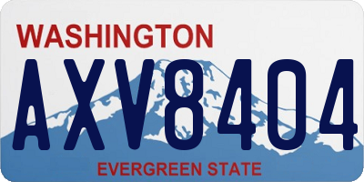 WA license plate AXV8404