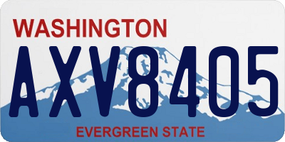 WA license plate AXV8405