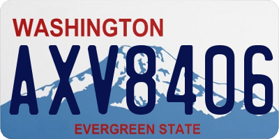 WA license plate AXV8406