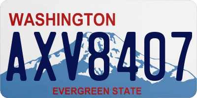 WA license plate AXV8407