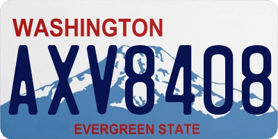 WA license plate AXV8408