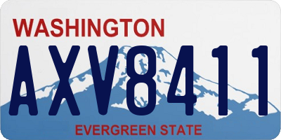 WA license plate AXV8411