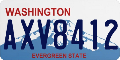 WA license plate AXV8412