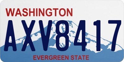 WA license plate AXV8417