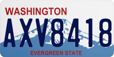 WA license plate AXV8418