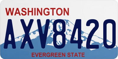 WA license plate AXV8420