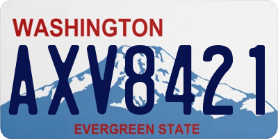 WA license plate AXV8421