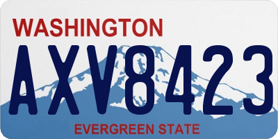 WA license plate AXV8423