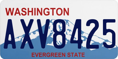 WA license plate AXV8425