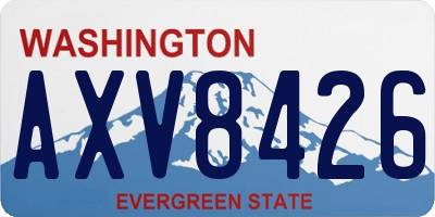 WA license plate AXV8426