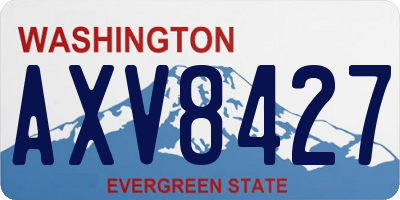 WA license plate AXV8427