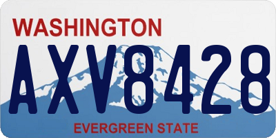 WA license plate AXV8428