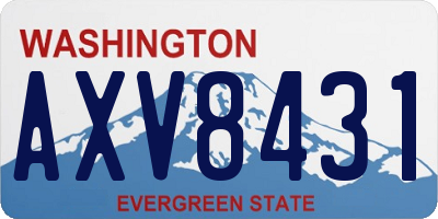 WA license plate AXV8431