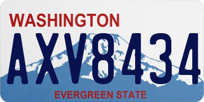 WA license plate AXV8434