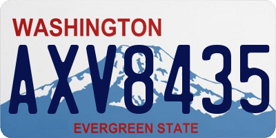 WA license plate AXV8435