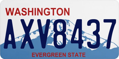 WA license plate AXV8437