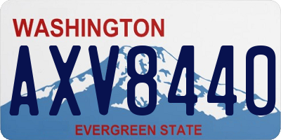 WA license plate AXV8440