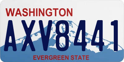WA license plate AXV8441