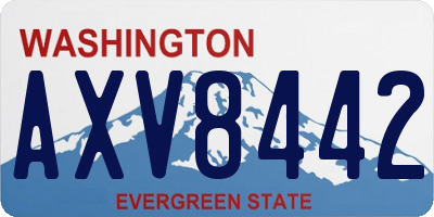 WA license plate AXV8442