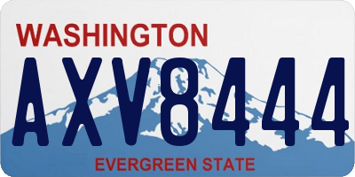 WA license plate AXV8444