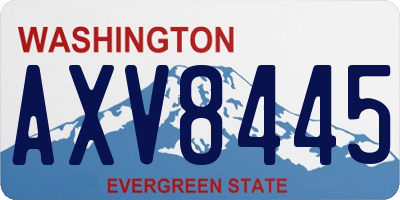 WA license plate AXV8445