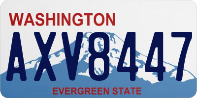 WA license plate AXV8447