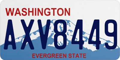 WA license plate AXV8449