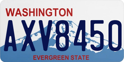 WA license plate AXV8450