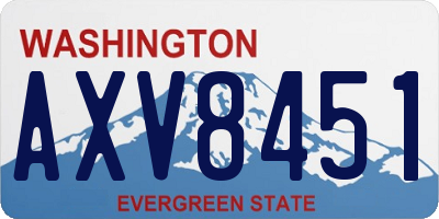 WA license plate AXV8451