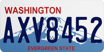 WA license plate AXV8452